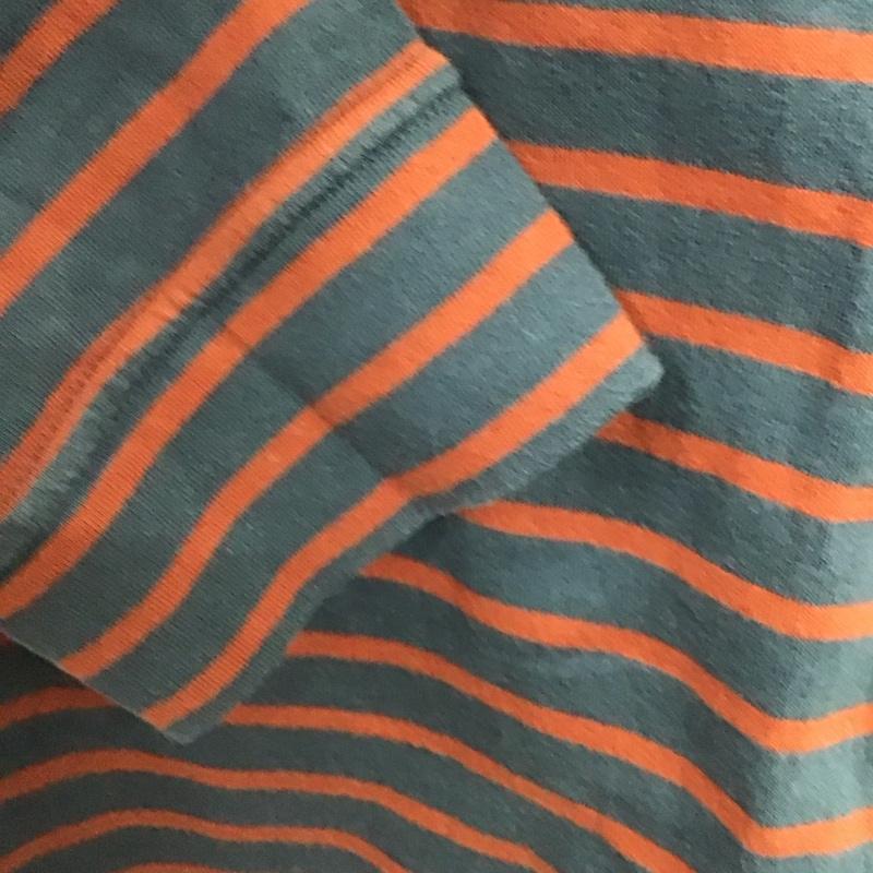 パタゴニア patagonia カットソー 七分袖 STY53775FA17 コットン M ボーダー柄 紺 / ネイビー / X 橙 / オレンジ / レディース USED 古着 中古 10122991