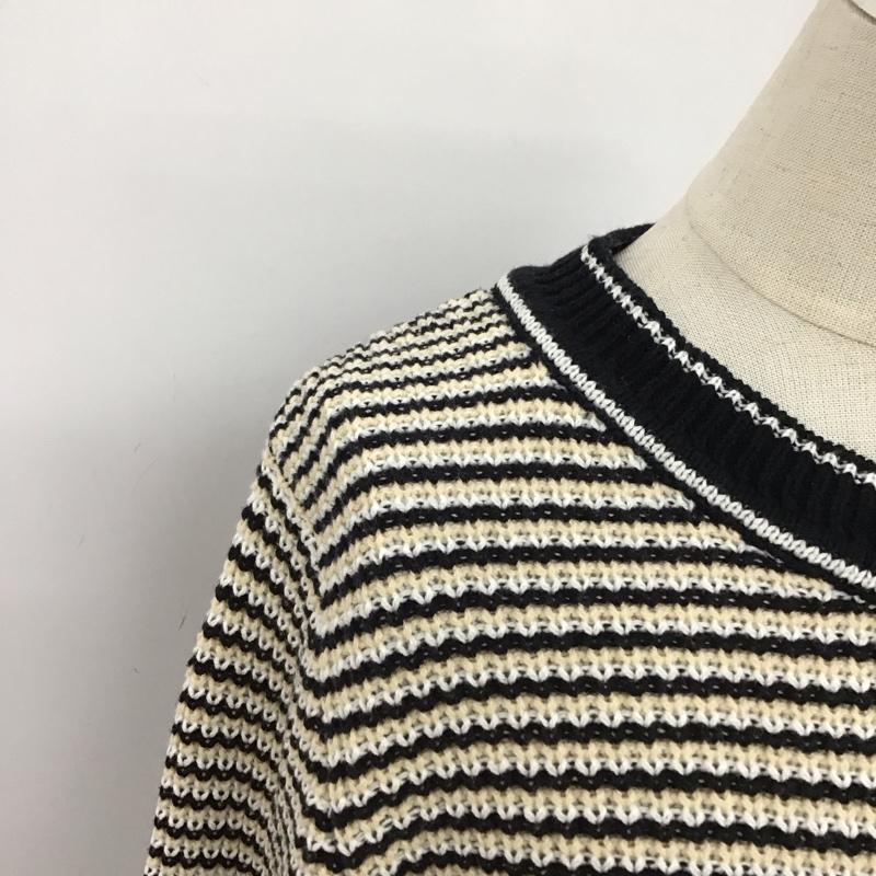 フェンネル FENNEL ニット、セーター 長袖 ナンバリングニット 9号 ボーダー柄 黒 / ブラック / X 白 / ホワイト / X ベージュ / ベージュ /  レディース USED 古着 中古 10116170