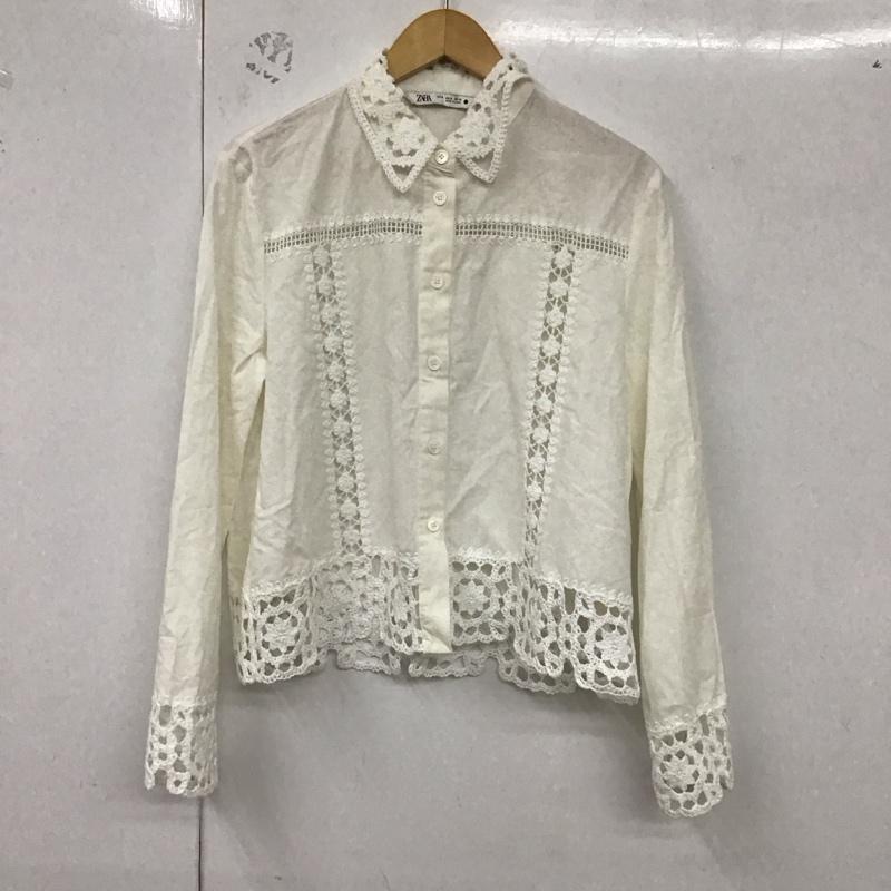 ザラ ZARA シャツ、ブラウス 長袖 M 無地 白 / ホワイト / レディース USED 古着 中古 10129836
