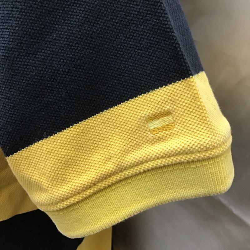 トミーヒルフィガー TOMMY HILFIGER ポロシャツ 半袖 半袖ポロシャツ カラーシャツ 半袖カットソー L ボーダー柄 黄 / イエロー / X 紺 / ネイビー /  メンズ USED 古着 中古 10111034