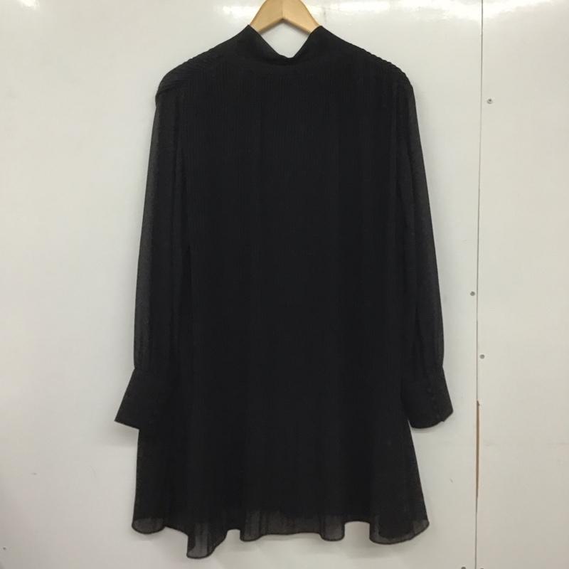 ザラ ZARA ワンピース ひざ丈スカート M 無地 黒 / ブラック / レディース USED 古着 中古 10139351