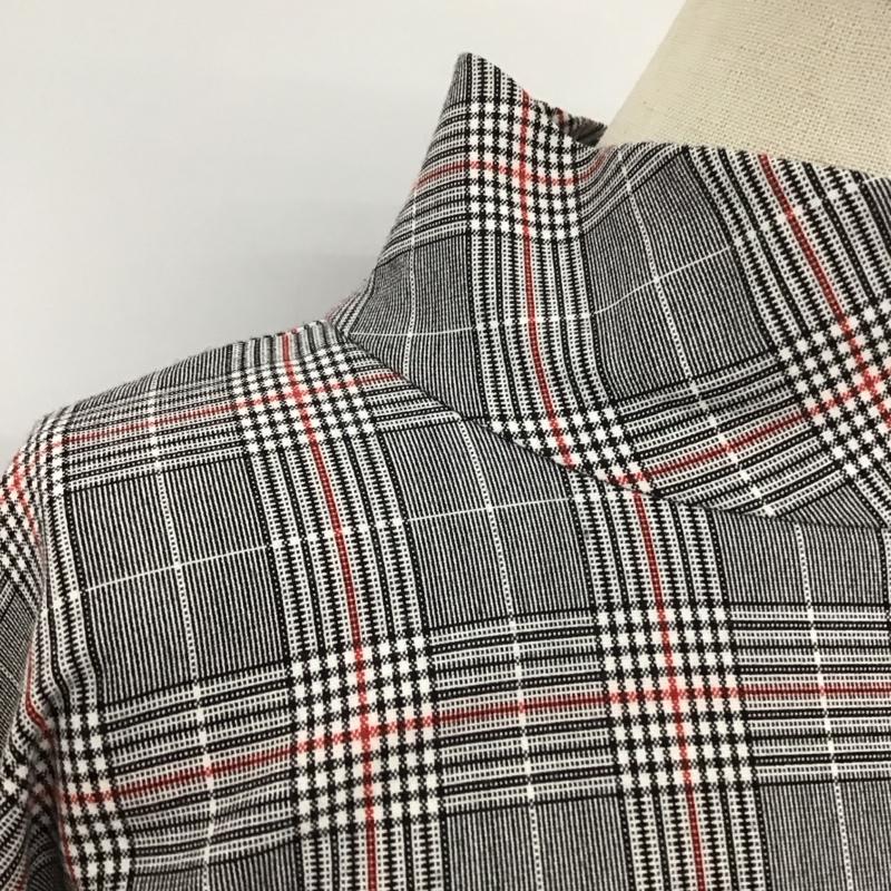 ザラウーマン ZARA WOMAN カットソー 長袖 4437 050 064 スタンドネック M チェック 黒 / ブラック / X 白 / ホワイト / X 赤 / レッド /  レディース USED 古着 中古 10113458