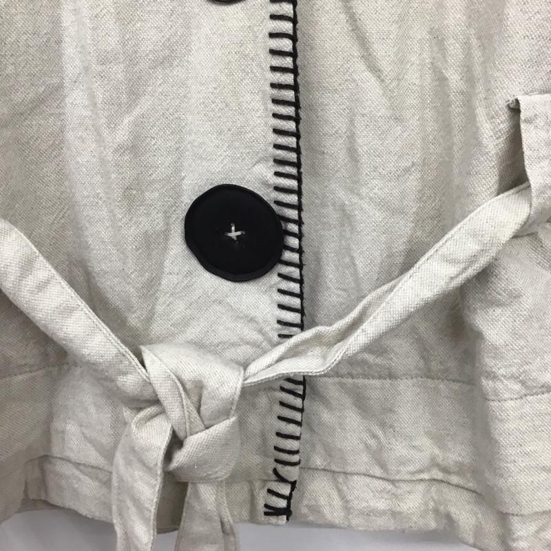 ザラ ZARA ジャケット、上着 ジャケット、ブレザー 0068 021 710 ノーカラー Vネック M 無地 アイボリー / アイボリー / X 黒 / ブラック / レディース USED 古着 中古 10129171
