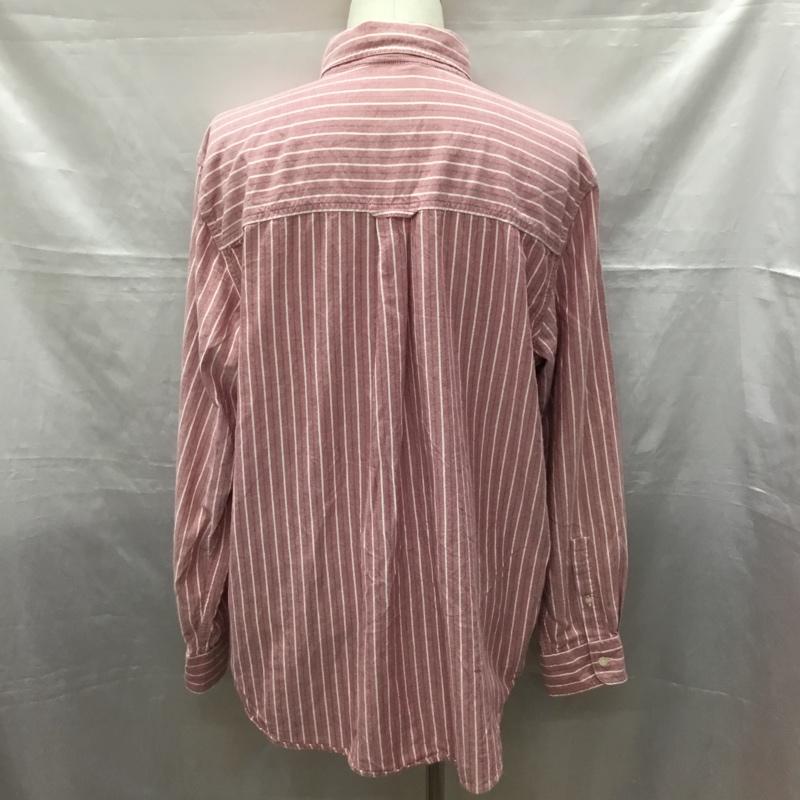 チャップス CHAPS シャツ、ブラウス 長袖 ボタンダウン ストライプ L ワンポイント X ワンポイント 赤 / レッド / X 赤 / レッド / メンズ USED 古着 中古 10115514