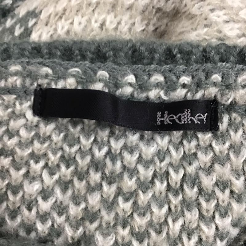 ヘザー Heather ニット、セーター 長袖 HE061449CF チュニックニット FREE チェック 緑 / グリーン / X 白 / ホワイト / X ベージュ / ベージュ / レディース USED 古着 中古 10116171