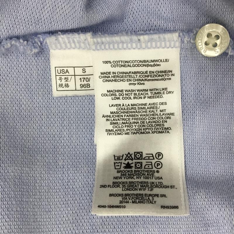 ブルックスブラザーズ BROOKS BROTHERS ポロシャツ 半袖 半袖ポロシャツ カラーシャツ 半袖カットソー S ロゴ、文字 水色 / ライトブルー / メンズ USED 古着 中古 10116151