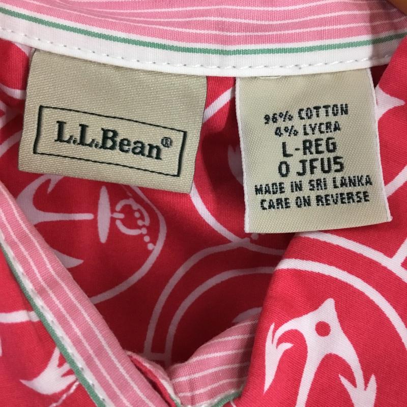 エルエルビーン L.L.Bean シャツ、ブラウス 半袖 L 総柄 桃 / ピンク / レディース USED 古着 中古 10109635