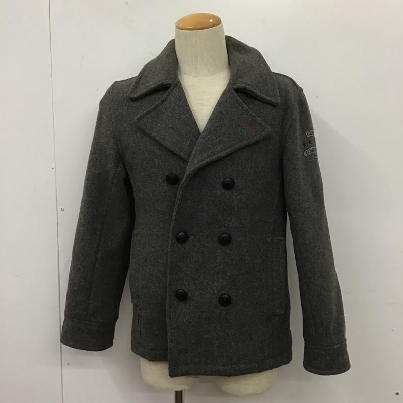 トミー TOMMY コート ピーコート 214-611215-220 M ロゴ、文字 灰 / グレー / メンズ USED 古着 中古 10106907