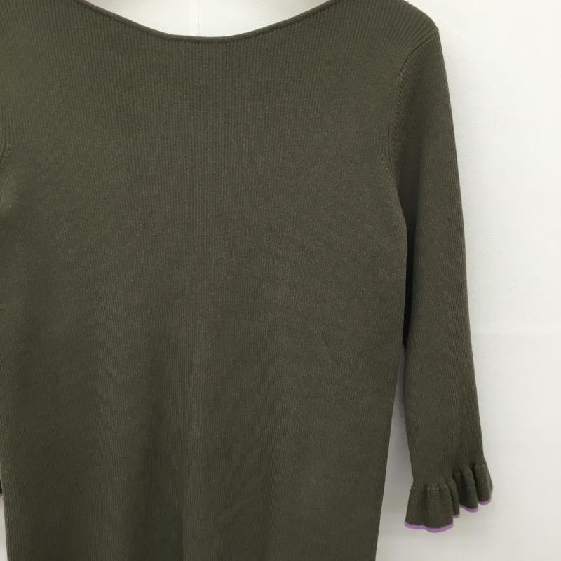 ミラオーウェン Mila Owen カットソー 七分袖 1 無地 緑 / グリーン / レディース USED 古着 中古 10134389