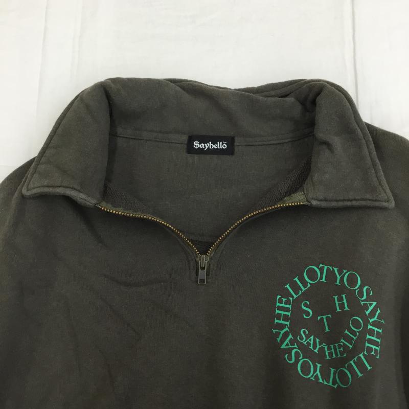 セイハロー SAYHELLO トレーナー 長袖 M ロゴ、文字 カーキ / カーキ / メンズ USED 古着 中古 10136207