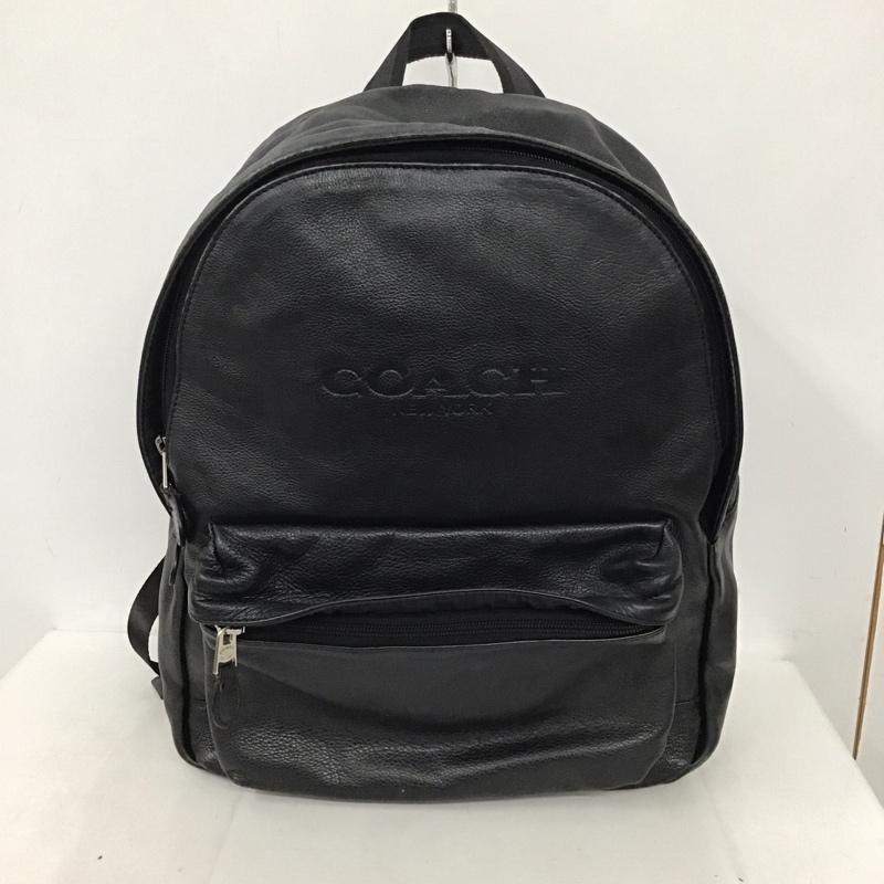 コーチ COACH リュックサック、デイパック リュックサック、デイバッグ レザー ロゴ、文字 黒 / ブラック / メンズ USED 古着 中古 10134090
