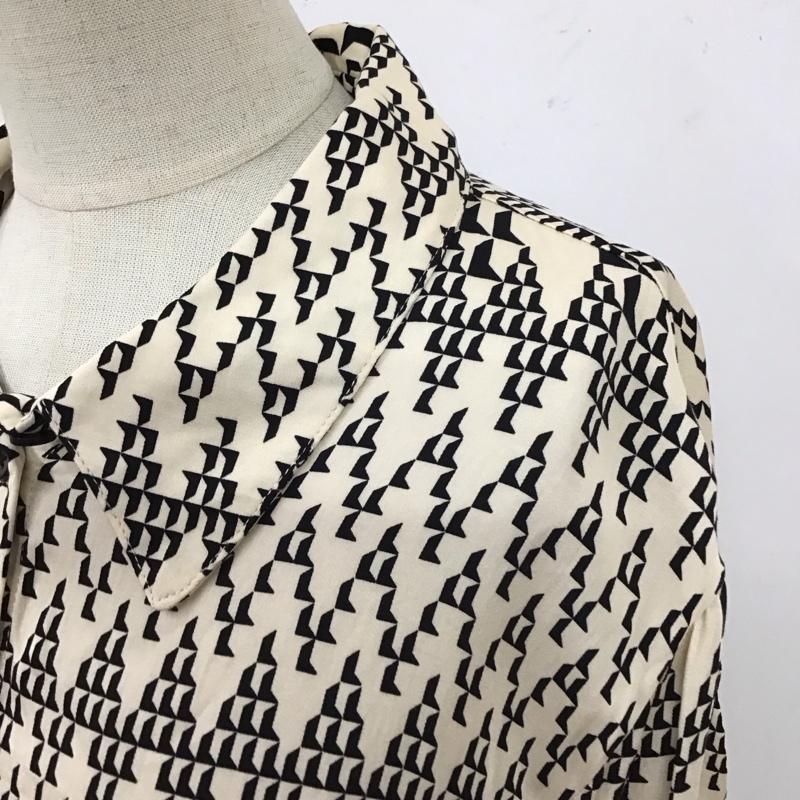 ザラ ZARA シャツ、ブラウス 長袖 長袖シャツ カラーシャツ 総柄シャツ 長袖カットソー L プリント ベージュ / ベージュ / レディース USED 古着 中古 10117995