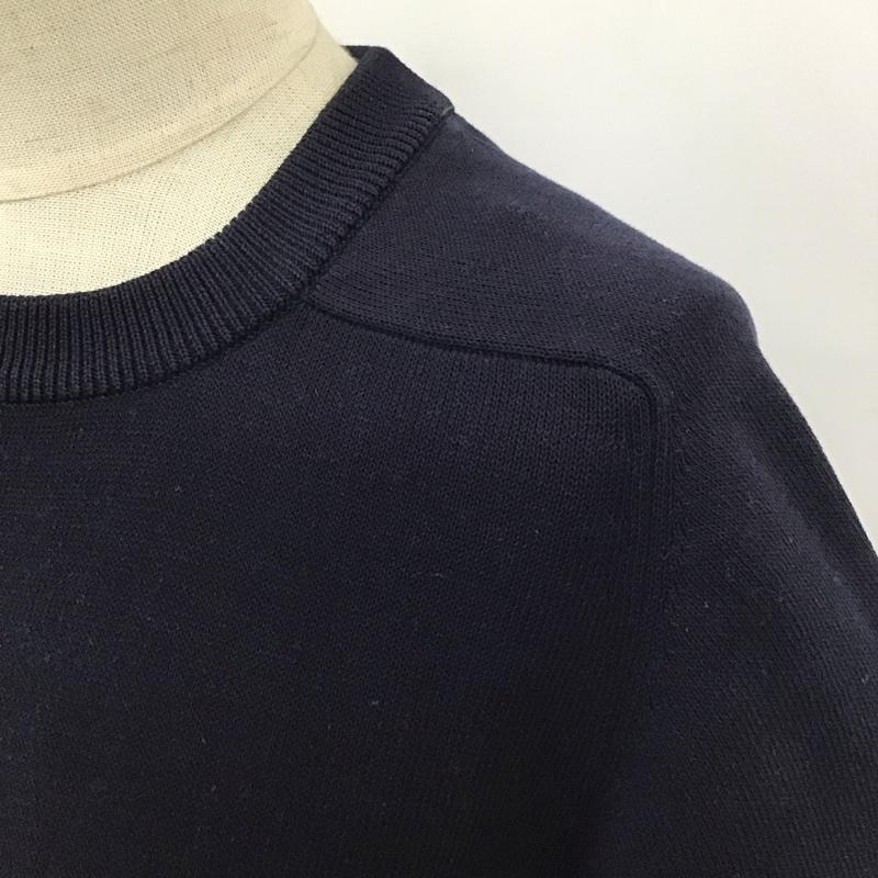 スローン SLOANE カットソー 半袖 半袖ニットカットソー クルーネックカットソー 半袖セーター 1 無地 紺 / ネイビー / レディース USED 古着 中古 10115744