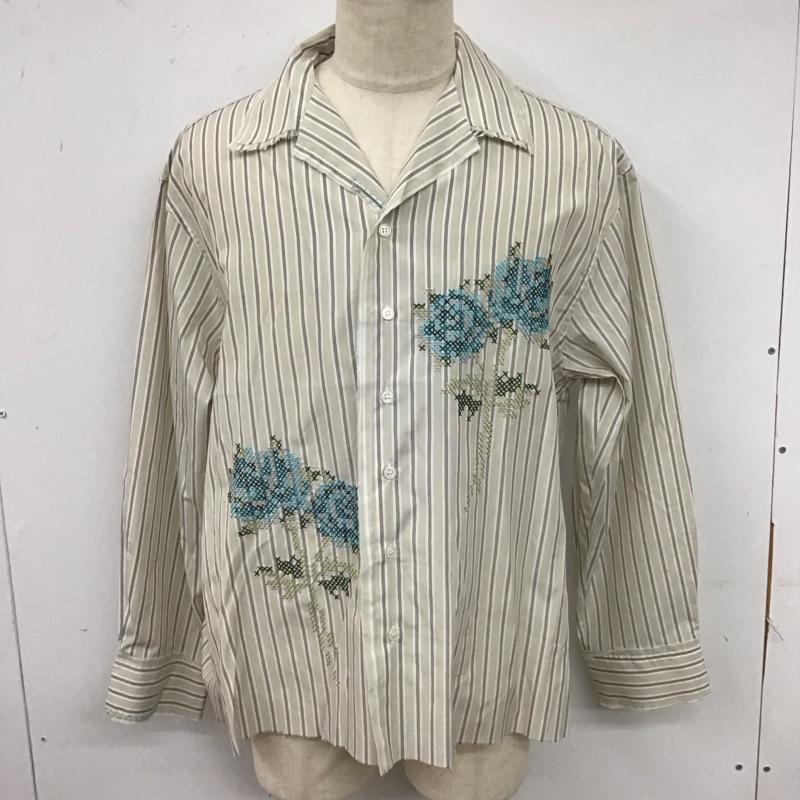古着 USED シャツ、ブラウス 長袖 CAMPHOR WOOD CW0081 開襟シャツ オープンカラーシャツ 刺繍 M ストライプ マルチカラー / マルチカラー / レディース USED 古着 中古 10123527