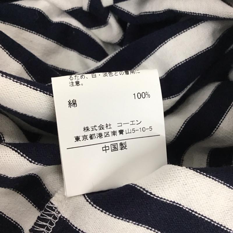 コーエン coen ワンピース ひざ丈スカート 7675-602-7013 半袖 M ボーダー柄 白 / ホワイト / X 紺 / ネイビー / レディース USED 古着 中古 10115325