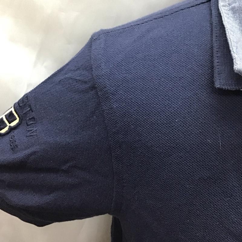 トミーヒルフィガー TOMMY HILFIGER ポロシャツ 半袖 半袖ポロシャツ 半袖カットソー カラーシャツ S ロゴ、文字 紺 / ネイビー /  メンズ USED 古着 中古 10111024