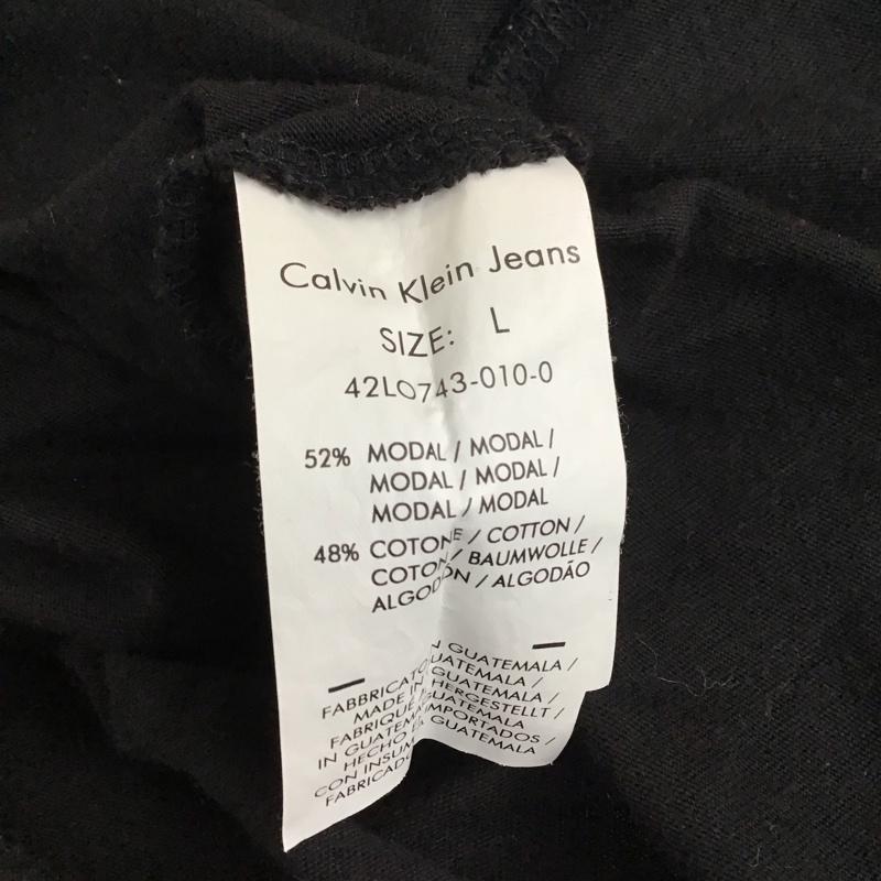 カルバン・クライン Calvin Klein Tシャツ 半袖 半袖カットソー プリントTシャツ クルーネックカットソー L プリント 黒 / ブラック / レディース USED 古着 中古 10115917