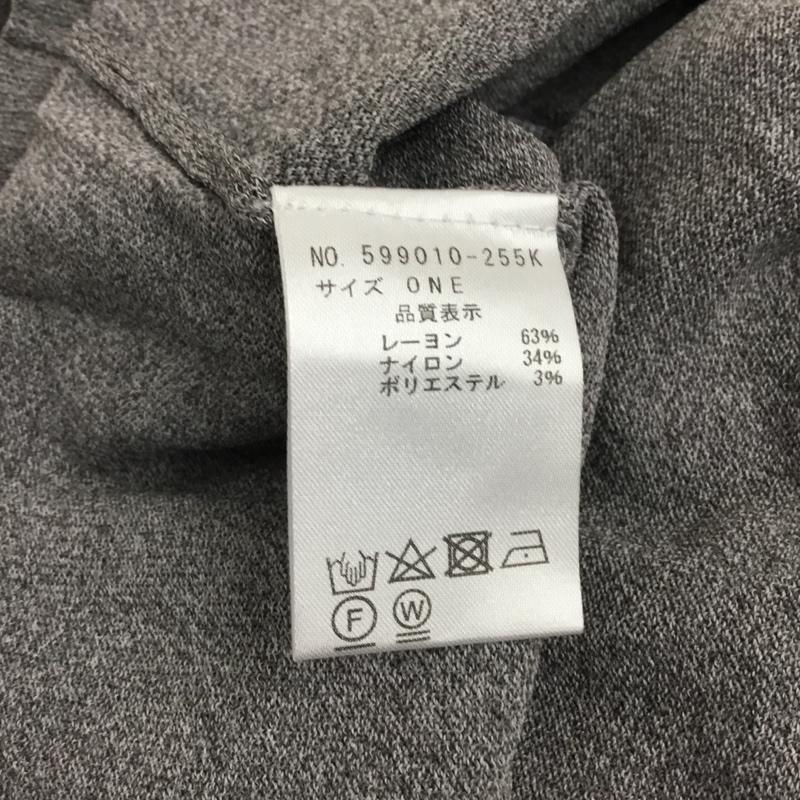 オズモーシス OSMOSIS カットソー 半袖 599010-255K サイドドレープニットプルオーバー イレギュラーヘム シアー ONE SIZE 無地 灰 / グレー / X 黒 / ブラック / レディース USED 古着 中古 10144641