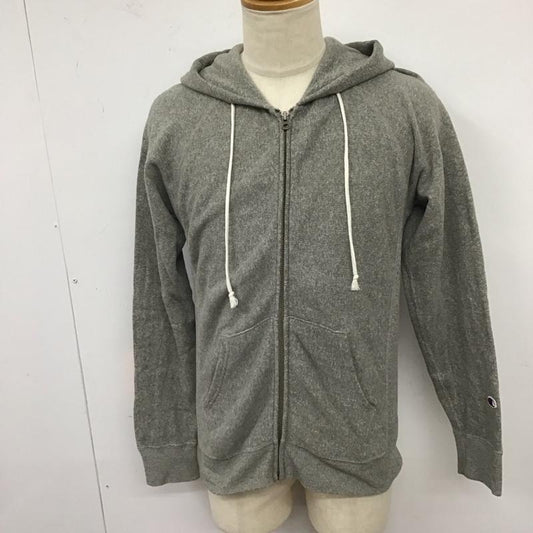 チャンピオン Champion パーカー 長袖 ジップアップパーカー 長袖パーカー フード付きパーカー L 無地 灰 / グレー /  メンズ USED 古着 中古 10124253