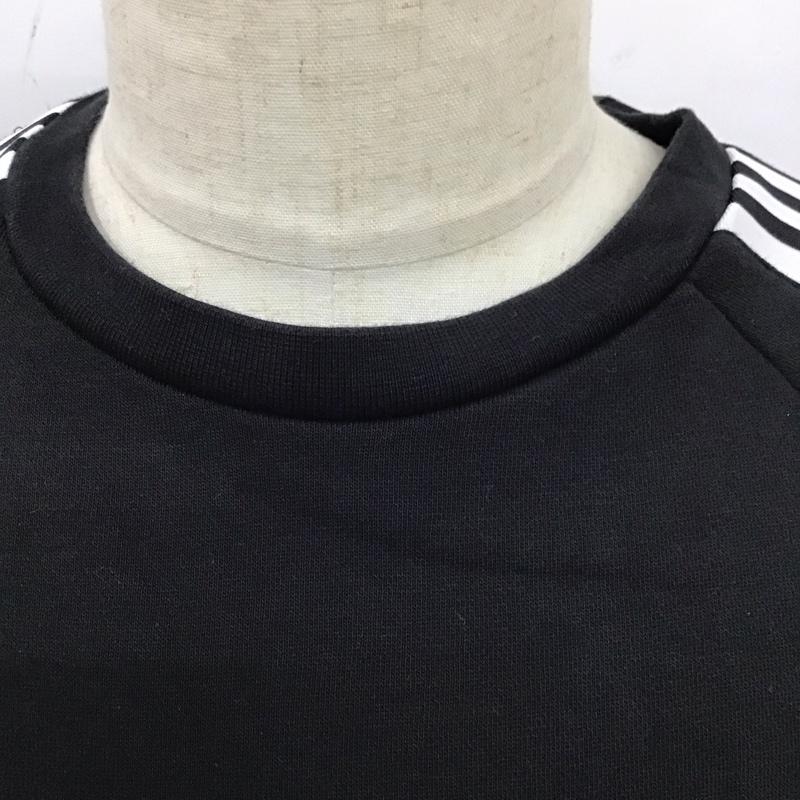アディダス adidas トレーナー 長袖 GN3545 3DTrefoil3StripeCrewSweatOriginals 長袖トレーナー ロゴ、文字 黒 / ブラック /  メンズ USED 古着 中古 10117495