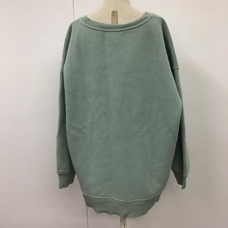 ザラ ZARA トレーナー 長袖 長袖トレーナー スウェット クルーネック リブスウェットカットソー S 無地 緑 / グリーン / レディース USED 古着 中古 10117856