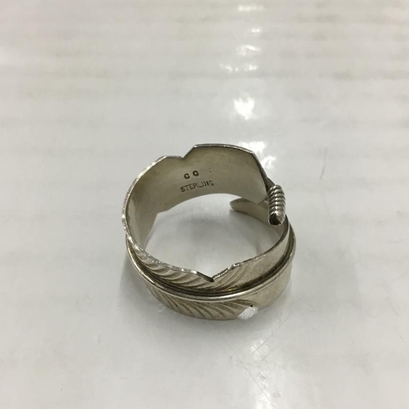 古着 USED アクセサリー 指輪 ナバホ族 Chris Charley フェザーリング CC インディアンジュエリー 18号 銀 / シルバー / メンズ USED 古着 中古 10113771