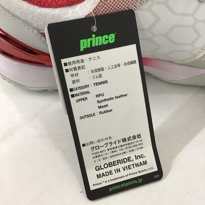 プリンス Prince カジュアルシューズ カジュアルシューズ DPSZA13 テニスシューズ 24.5cm 無地 白 / ホワイト / X 灰 / グレー / X 赤 / レッド / メンズ USED 古着 中古 10135375