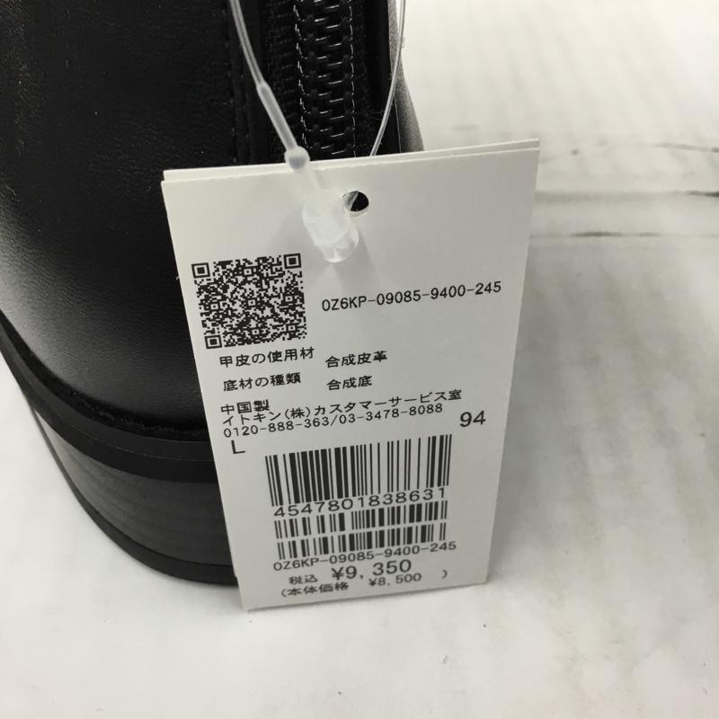 エウルキューブ eur3 ブーツ ショートブーツ OZ6KP09085 バックファスナー L 箱有 L 無地 黒 / ブラック / レディース USED 古着 中古 10105832