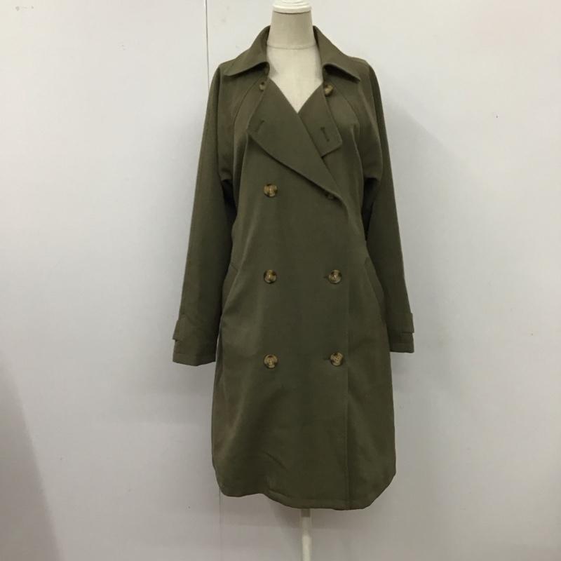 ミスティウーマン mysty woman ジャケット、上着 ジャケット、ブレザー ロング M 無地 カーキ / カーキ / レディース USED 古着 中古 10119436