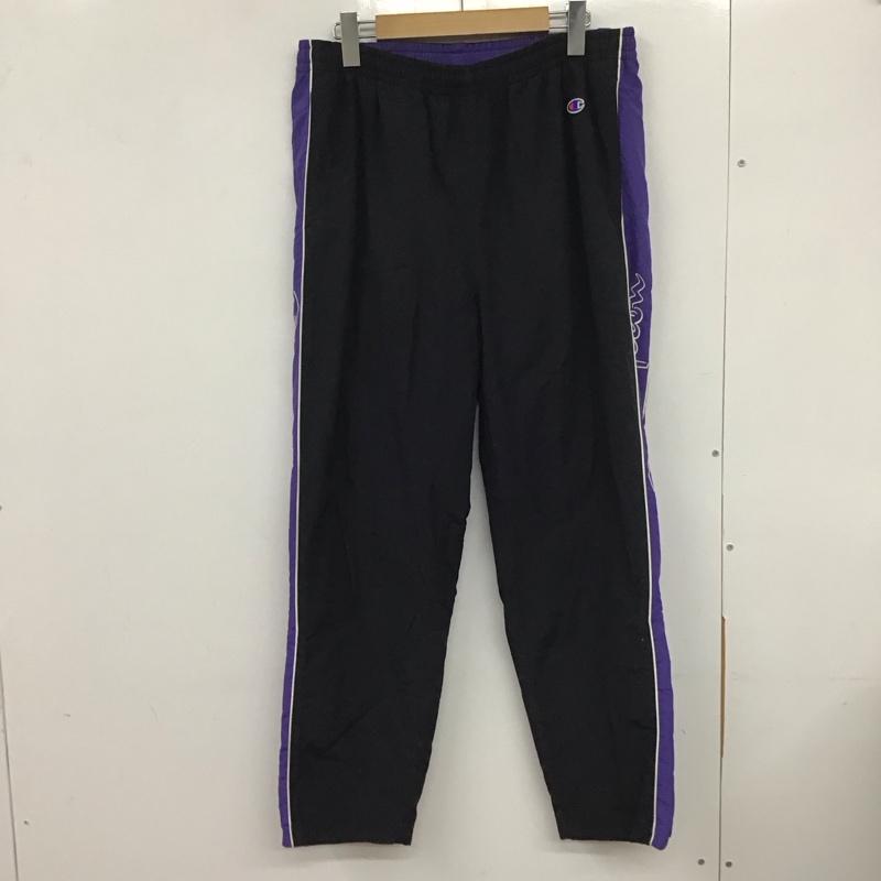 チャンピオン Champion パンツ ワークパンツ、ペインターパンツ c3-q209 アクションナイロンパンツ ロングパンツ L ロゴ、文字 紺 / ネイビー / X 紫 / パープル / メンズ USED 古着 中古 10132320