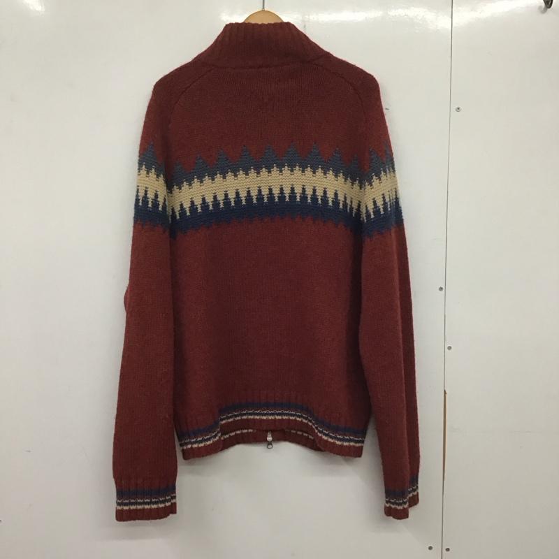 トミーヒルフィガー TOMMY HILFIGER ニット、セーター 長袖 長袖ニットカーディガン ジップアップニットカーディガン アウター XL プリント マルチカラー / マルチカラー / メンズ USED 古着 中古 10138595