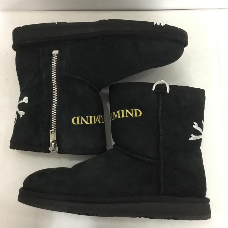 アグ UGG ブーツ ショートブーツ 1103394 MASTERMIND ムートンブーツ サイドファスナー 26cm 26.0cm ロゴ、文字 黒 / ブラック / メンズ USED 古着 中古 10138005