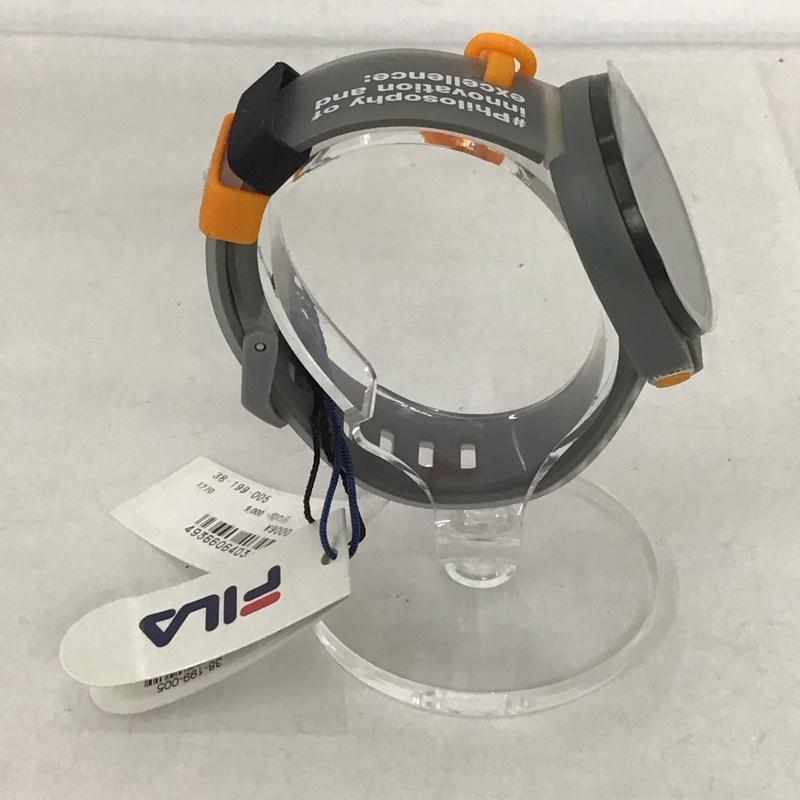 フィラ FILA 腕時計 アナログ(クォーツ式) 38-199 シリコンベルト 箱有 ロゴ、文字 灰 / グレー / レディース USED 古着 中古 10134479