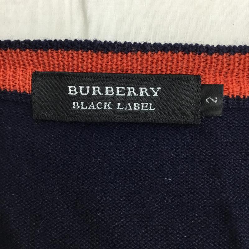 バーバリーブラックレーベル BURBERRY BLACK LABEL カットソー 長袖 D1N31-630-29 2 ボーダー柄 紺 / ネイビー / X 灰 / グレー / メンズ USED 古着 中古 10139257