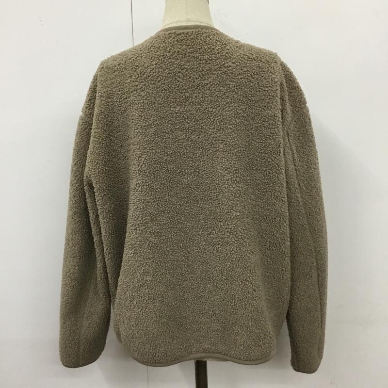 ユニクロ UNIQLO ジャケット、上着 ジャケット、ブレザー 241-408760 フリースノーカラージャケット アウター 長袖ジャケット L 無地 茶 / ブラウン / レディース USED 古着 中古 10110301