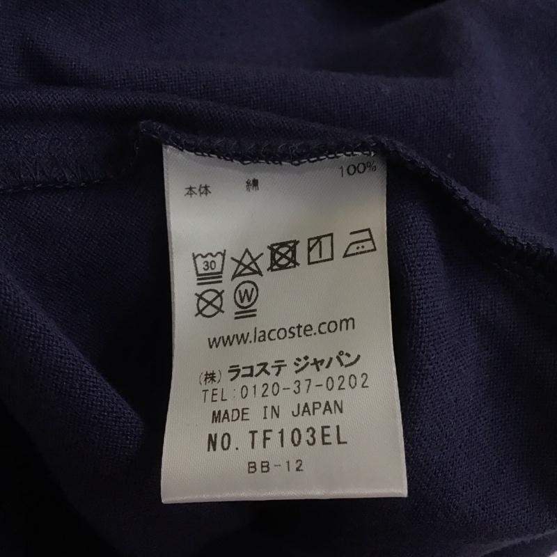 ラコステ LACOSTE Tシャツ 半袖 TF103EL ベーシッククルーネックポケットTシャツ 36 ワンポイント 紺 / ネイビー / レディース USED 古着 中古 10108561