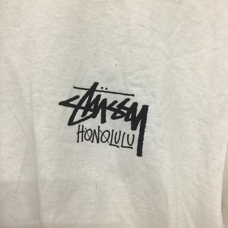 ステューシー STUSSY Tシャツ 半袖 半袖カットソー プリントTシャツ クルーネックカットソー L ロゴ、文字 白 / ホワイト / メンズ USED 古着 中古 10136589