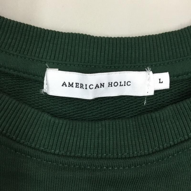 アメリカンホリック AMERICAN HOLIC トレーナー 長袖 HA23L1C4140 ロゴプリント裏毛スウェット1 L ロゴ、文字 緑 / グリーン / レディース USED 古着 中古 10107354