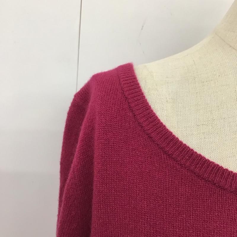 バーバリーブルーレーベル BURBERRY BLUE LABEL ニット、セーター 長袖 E1N09-445-38 ロゴ 38 ワンポイント えんじ / ワインレッド /  レディース USED 古着 中古 10116721