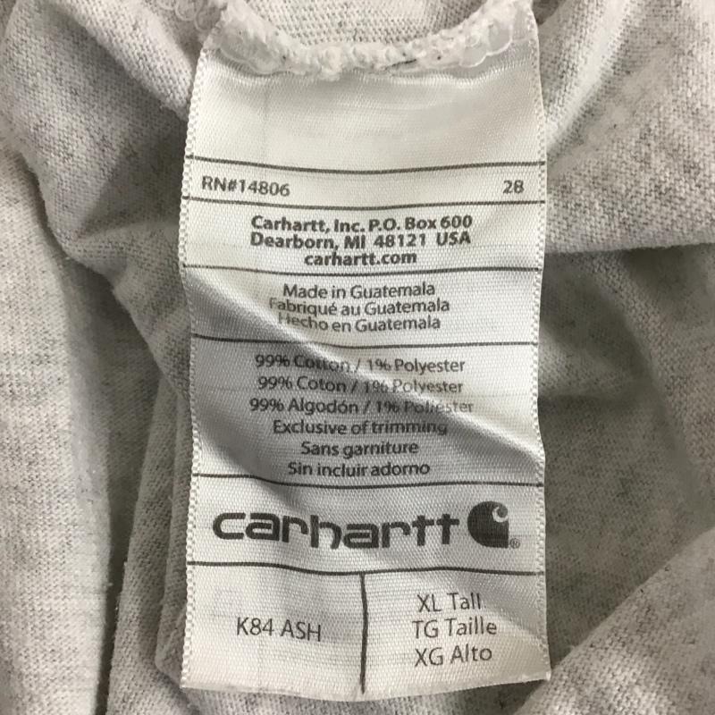 カーハート Carhartt カットソー 半袖 半袖カットソー プリントTシャツ ヘンリーネックカットソー XL ロゴ、文字 灰 / グレー / メンズ USED 古着 中古 10119932