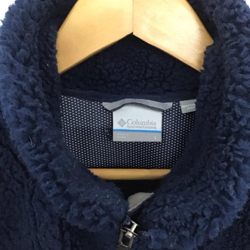 コロンビア Columbia ベスト ベスト 218 pm1424 ARCHERRIDGEVEST フリースベスト ジップアップベスト L ロゴ、文字 紺 / ネイビー / メンズ USED 古着 中古 10139763