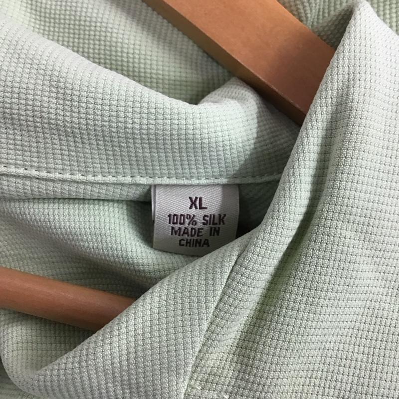 トミーバハマ Tommy Bahama シャツ、ブラウス 半袖 半袖シャツ 無地シャツ ポケットシャツ アロハシャツ XL 無地 緑 / グリーン / メンズ USED 古着 中古 10130143