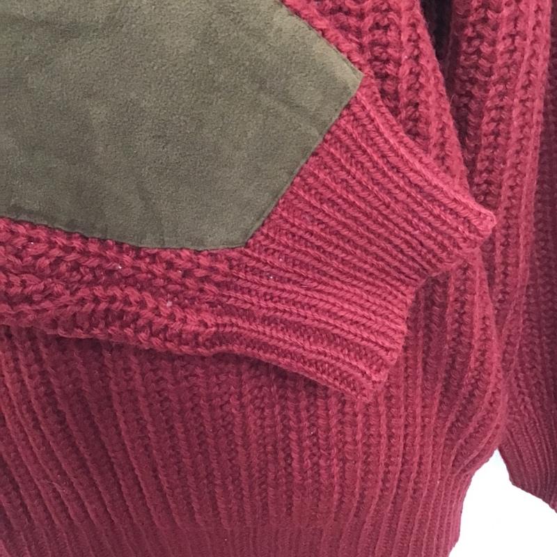 チャップスラルフローレン CHAPSRALPHLAUREN ニット、セーター 長袖 長袖ニット セーター ラグラン クルーネックセーター 90s L 無地 赤 / レッド / X 茶 / ブラウン / メンズ USED 古着 中古 10105585