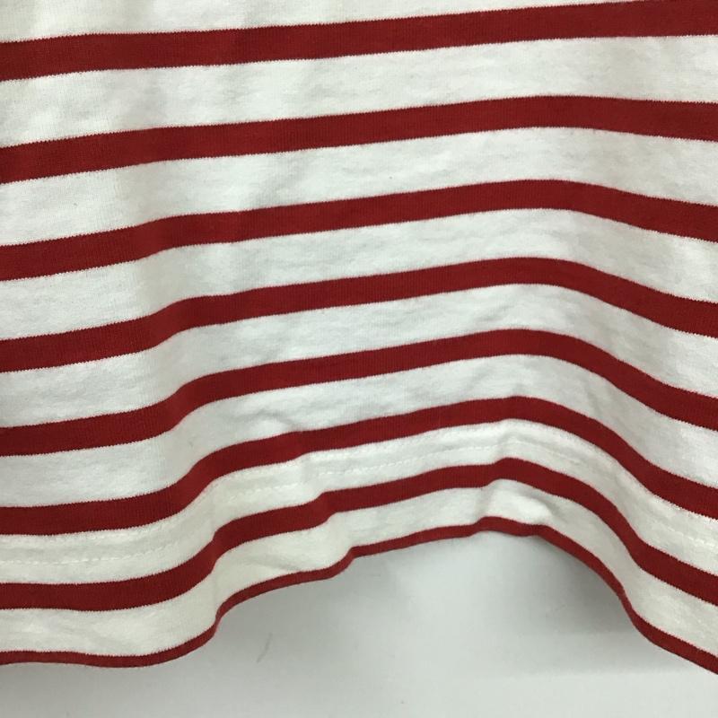 フォードミルズ FORDMILLS カットソー 七分袖 M ボーダー柄 白 / ホワイト / X 赤 / レッド / レディース USED 古着 中古 10131562