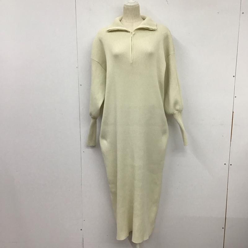 ミスティック mystic ワンピース ロングスカート ハーフZIPニットワンピース 1 無地 アイボリー / アイボリー /  レディース USED 古着 中古 10133436