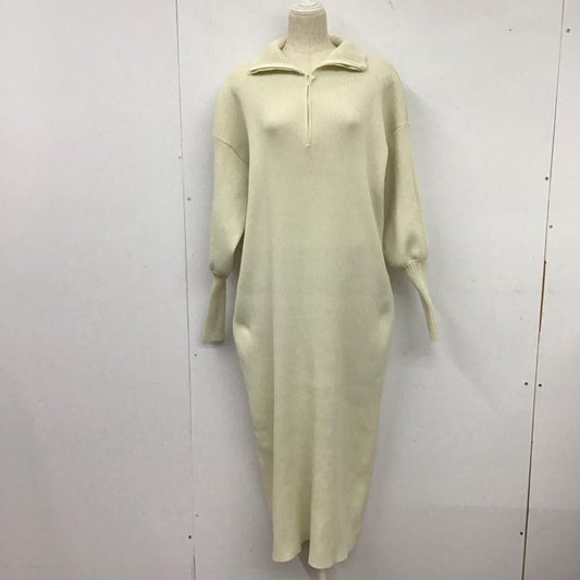ミスティック mystic ワンピース ロングスカート ハーフZIPニットワンピース 1 無地 アイボリー / アイボリー /  レディース USED 古着 中古 10133436