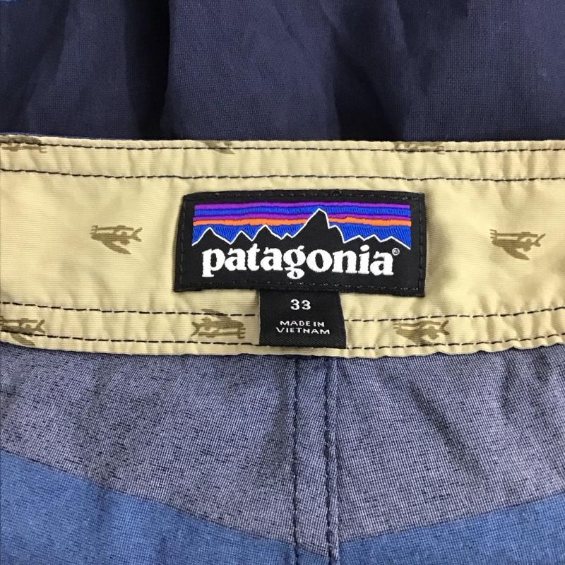 パタゴニア patagonia パンツ ショートパンツ 86621sp17 ショートパンツ ハーフパンツ 33インチ ボーダー柄 青 / ブルー / メンズ USED 古着 中古 10130817