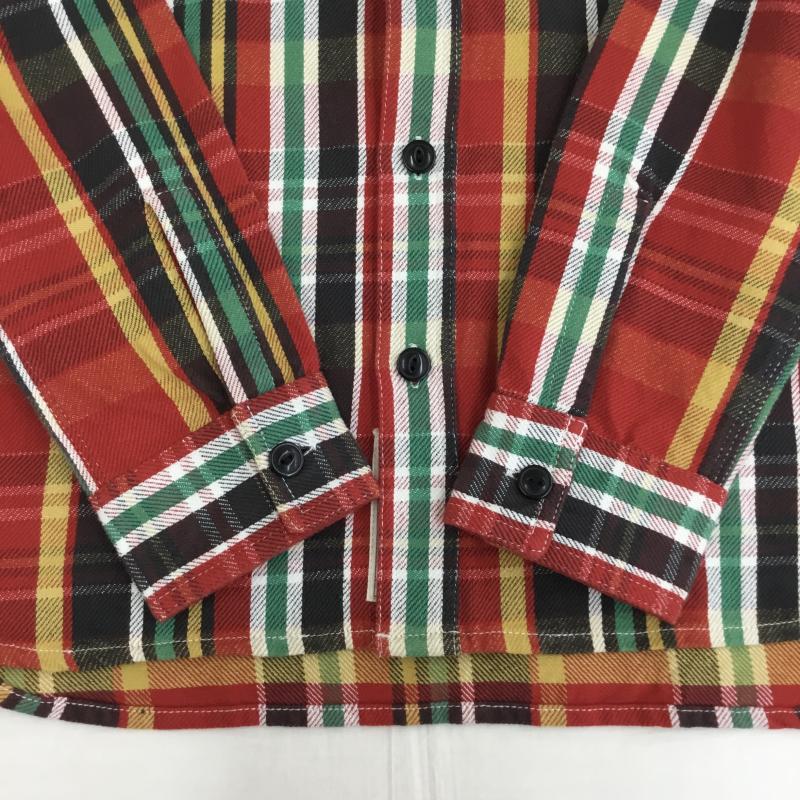 ヒューストン HOUSTON シャツ、ブラウス 長袖 L チェック 赤 / レッド / メンズ USED 古着 中古 10138692