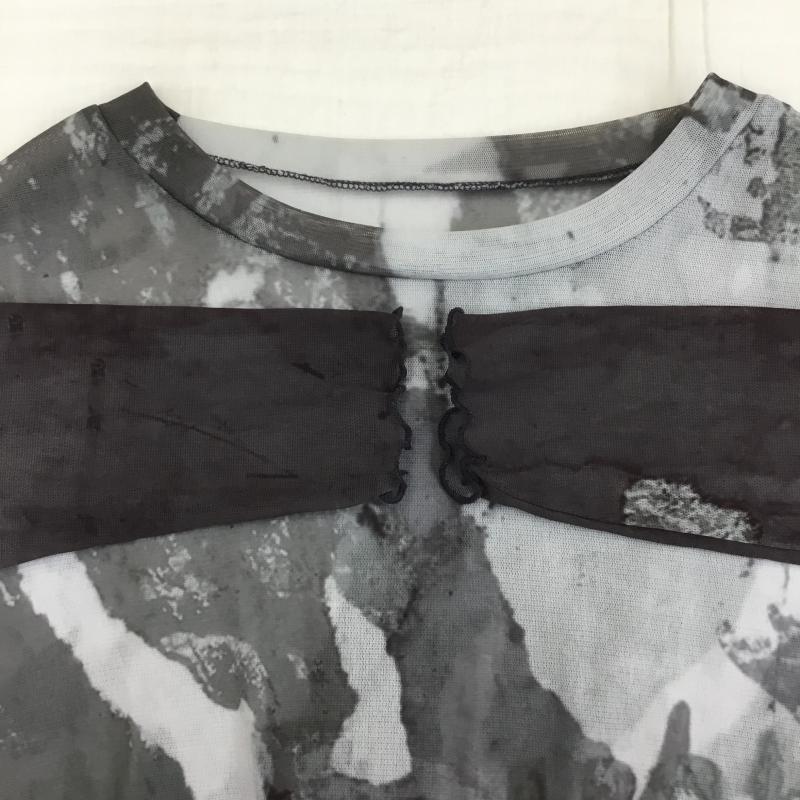 ジーナシス JEANASIS カットソー 長袖 FREE 総柄 灰 / グレー / X 茶 / ブラウン / レディース USED 古着 中古 10137606