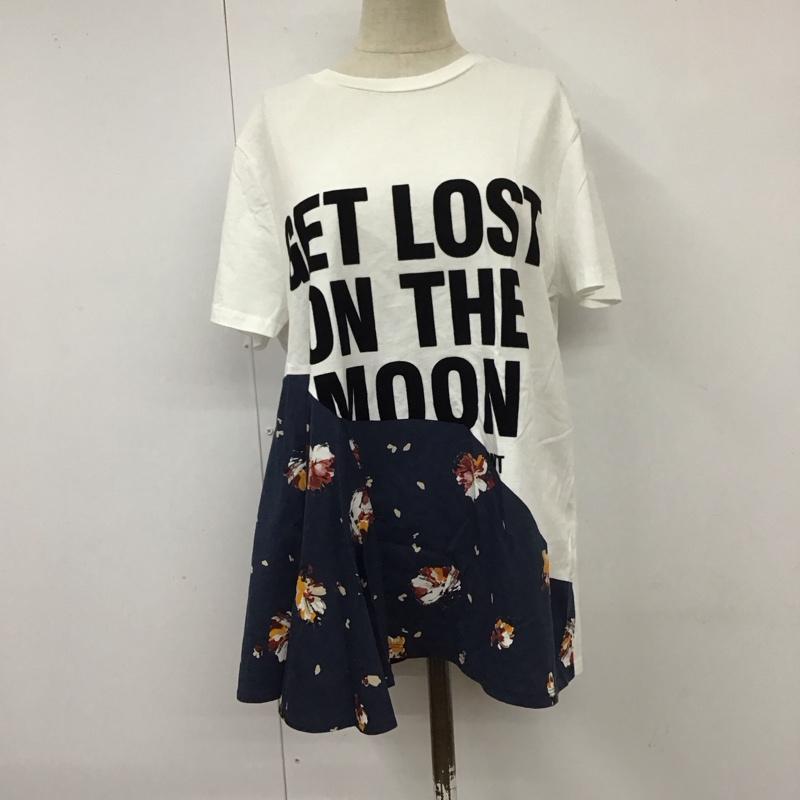 ザラ ZARA TRAFALUC Tシャツ 半袖 5580 302 020 リメイク風 クルーネック ロゴ M 白 / ホワイト / レディース USED 古着 中古 10113487